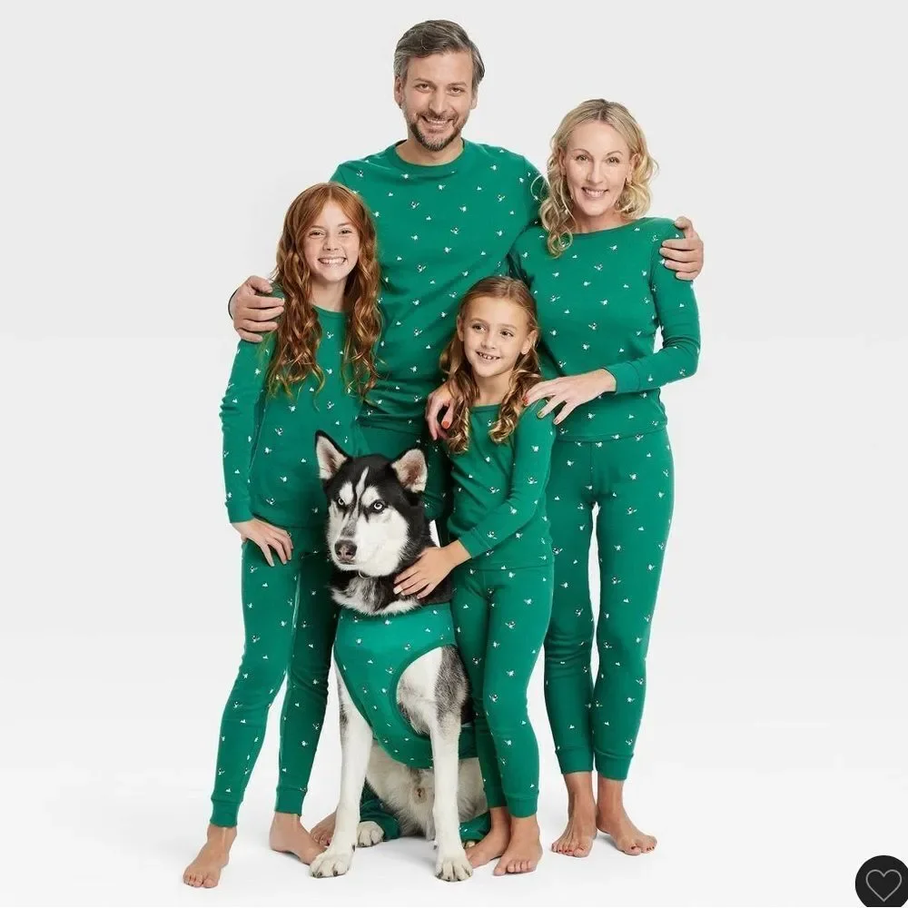 Polar Bear Print Jersey Holiday Family Dog Pajamas -‎ Wondershop™ Green M